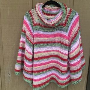 Anthropologie striped cowl-neck sweater